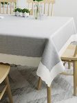 CASA-NEST Rectangular Anti-Slip PVC Solid Plain White Lace (54x78 inch) 6 Seater Centre Table Cover with Exclusive Backing material-grey-printed0002(Polyester, Pack of 1)