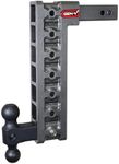 GEN-Y GH-317 MEGA-Duty Adjustable 15" Drop Hitch with GH-031 Dual-Ball for 2" Receiver - 10,000 LB Towing Capacity - 1,500 LB Tongue Weight