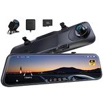 Pelsee P12 Pro 4K Mirror Dash Cam, 12'' Rear View Mirror Camera Smart Driving Assistant w/ADAS and BSD,2160P Front and Rear Camera,Voice Control,Night Vision,Parking Mode,Free 32GB Memory Card