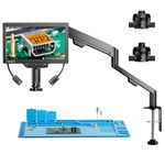 TOMLOV TM3K-3D IPS Digital Microscope with Magnetic Dual Lenses, 3D Soldering Microscope for Adults, 3K UHD HDMI/USB Coin & PCB Magnifier with LED Light, Repair Mat, Flex Arm Stand, 64GB Card