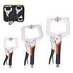 3 Pack Set Locking C-Clamp Set, 6 Inch, 9 Inch and 11 Inch Heavy Duty C-Clamps Pliers Tools with Storage Bag for Craftsmen, Home & Workshop Use