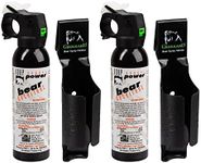 UDAP Pepper Power Bear Spray Self Defense Deterrent with Griz Guard Holster for Camping, Hiking, Fishing, Powerful Blast Pattern, 30 ft Fog Barrier, 12DCH, 9.2 oz, 2 Pack