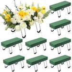 Soaoo 8 Pieces Headstone Flower Saddle Gravestone Saddles with Floral Foam Cemetery Saddles for Headstones Gravestone Flower Holder Wire Rustproof Galvanized Tombstone Hugger (11 Inch)