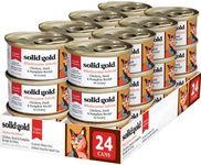 Solid Gold Wet Cat Food for Adult & Senior Cats 24 Pack - Wholesome Selects Chunks in Gravy - Made with Real Chicken & Duck for Healthy Digestion and Sensitive Stomach