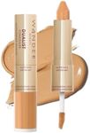 Wander Beauty Dualist Matte and Illuminating Concealer Makeup - Golden Tan - Dual-Ended Matte Concealer Stick + Liquid Concealer - Full Coverage Concealer Brightens & Hydrates Under Eyes - 0.28 fl oz