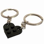 Brick Keychain Best Friend Keychain for Friendship Couple Boyfriend Girlfriend, Heart Keychain Set Valentine’s Day Birthday Key chain for Husband Wife Keychain Gift for Him Her(Black)