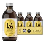 L.A Brewery | Non Alcoholic Sparkling Craft Kombucha Drink - Citrus Hops - 12 x 330ml Pack | Low Sugar Non Alcoholic Drinks - Kombucha Tea - Gluten Free & Vegan Soft Drinks | Brewed in the UK