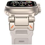 MOROFY Durable Armor Band Compatible With Apple watch ultra 2 49mm 45mm 44mm 42mm With Durable Metal Connector Band for iwatch Series Ultra2|Ultra|9|8|7|SE2|6|5|4|3|2|1 - Starlight