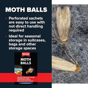 Rentokil Moth Balls Pack of 20 – Clear, Odorless Pest Control