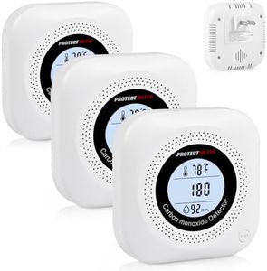 Carbon Monoxide Detectors,3 Pack 3in1 Portable Carbon Monoxide detectors Plug in Wall for Travel, CO Alarm/Monitor for Home/Hotel Room/RV with AC Socket with Temperature & Humidity Detectors