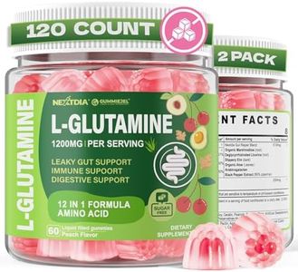 Nextdia L-Glutamine 1200mg Gummies for Gut & Immune Support – Leaky Gut Repair with Slippery Elm, Marshmallow Root, Ginger, Aloe, Vitamin C D3, Zinc & Probiotic – Sugar-Free, 120 Ct