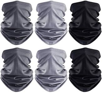 SATINIOR 6 Pieces Summer UV Protection Face Covers Neck Gaiter Breathable Summer Bandana, Black, Dark Grey, Light Grey, One Size