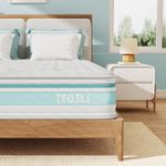 TeQsli Small Double Mattress, 4FT 7-Zone Gel Memory Foam Mattress, 10 Inch Pocket Sprung Hybrid Orthopedic Mattress Medium Firm for Pressure Relief and Motion Isolation, Small Double (120x190x25cm)