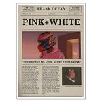 Vintage Newspaper Frank Ocean Posters Canvas Wall Art Music Album Blonde Poster for Room Aesthetic Song Pink + White Printing Picture Wall Decor for Bedroom (12x16in,Unframed)