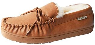 Bearpaw Mens Moc II Faux Leather Sheepskin Moccasins Tan 11.5 Wide (E)