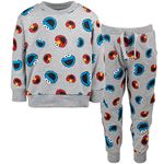 Sesame Street Cookie Monster Elmo Toddler Boys French Terry Sweatshirt and Pants Set Grey 3T