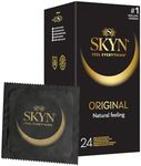 SKYN Original (Pack of 24): Latex Free Condoms for Men, Regular Size Condoms, SKYNFEEL Technology, Thin Condoms, Smooth Surface, Lubricated, 53mm Nominal Width [Packaging May Vary]