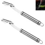 2 Pcs Jalapeno Pepper Corer, Stainless Steel Jalapeno Corer Tool Pepper Corer Seed Remover Tool, Vegetable Corer with Serrated Slice, Screw Knife for Cleaning Inside Jalapenos Chilis Peppers