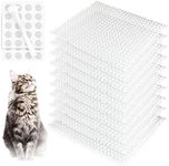 yalanle 10 Pieces Cat Repellent Indoor/Outdoor Mat Pet Deterrent Scat Mats with 20 Cable Ties, 40pcs Tape, Spike Deterrent Training Pet Mat for Pets Supplies,16 x 13 Inch