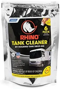 Camco Rhino RV Holding Tank Cleaner Drop-INs | Features a Septic Safe Enzyme Complex and is Ideal for RVing, Boating, and More | 6 Count (41560)