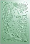 Briartw 3D Embossing Folder for Card Making,Seabed Anchor Clear Plastic Texture Fades Embossing Folder Template for Scrapbooking and Other Paper Craft Album Stamps DIY Decoration