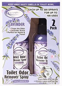 Air Jungles Toilet Poop Odor Eliminator Spray, Lavender Scent, Spray It Before No.2, Up to 100 Uses Per Bottle, For Home, Travel, Office Bathroom, and College Dorm Bathroom