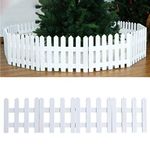 DOITOOL 1PCS 1.2m Wood Christmas Tree Fence Decorative Christmas White Picket Garden Fence for Christmas Xmas Tree Wedding Party Decoration (White)