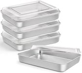 Onader 9¾ x 12½ x 2 Inch Baking Pans Set, Stainless Steel Retangle Sheet Cake Lasagna Pan with Lid, Deep & Non Toxic, Set of 4
