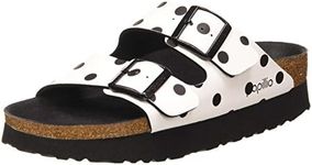 Birkenstock Women's Loop Sandal, Platform White Black Dots, 6.5