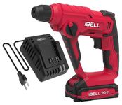 IBELL One Power Series Cordless Rotary Hammer Drill CH20-10 20V 900RPM, 0.375 inches with 2Ah Battery & Charger 900 Watts - Red