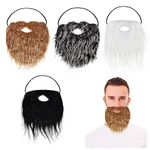 4 PCS Fake Beards Halloween Funny Beards Party Fake Beards Santa Claus Beards Men's Facial Fake Beards Holiday Party Masquerade For Party Cosplay Supplies (4 Styles)