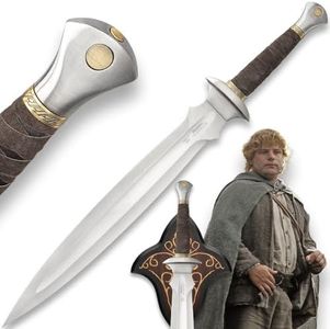 United Cutlery Lord of The Rings Replica Sword | Officially Licensed | 15 1/2" Stainless Steel Blade | Cast Metal Guard and Pommel | Display Plaque | Overall 23 1/2"