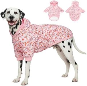 LovinPet Large Dogs Hoodies Girl, Premium Fit Flannel Warm Dog Pajamas, Update Skin-Friendly Fabric Mindful Small Dots Light Pink Prints Dog Clothing for Autumn Winter Using, 2XL