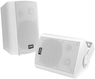 Pyle PDWR61BTWT Wall Mount Waterproof & Bluetooth Speakers, 6.5'' Indoor/Outdoor Speaker System (White)