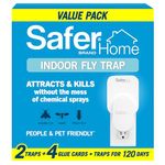 Safer Brand Home SH502-2R4SR 2 Indoor Plug-in Fly Traps for Flies, Fruit Flies, Moths, Gnats, and Other Flying Insects – 2 Traps + 4 Glue Cards