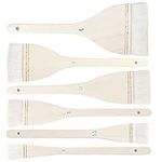 ZOENHOU 6 Packs 6 Sizes Flat Hake Brushes, Goat Hair Hake Paintbrushes, Creative and Professional Hake Brush, Soft White Brushes Set with Handle for Background Work Pottery Watercolor Wash Painting