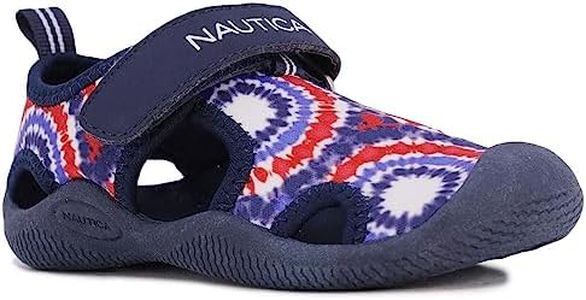 Nautica Kids Protective Water Shoe,Closed-Toe Sport Sandal For Boys and Girls-Kettle Gulf-Red White Blue Tie Dye Size-9