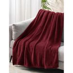 Cloth Fusion Flannel Plush Blanket Single Bed for Winters (58X86 inches or 147X220 cm,Maroon)