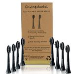 Eco Friendly Replacement Toothbrush Heads by Envirodental - Fully Recyclable Pack of 8 Brushes Compatible with Philips Sonicare - with Activated Charcoal Bristles - for Electric Toothbrushes