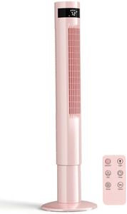 Antarctic Star 43 inch Tower Fan Portable Electric Oscillating Fan Quiet Remote Control Bladeless Floor Fan 3-Spped Wind Mode 12H Timer Bedroom Office Pink