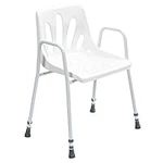 NRS Healthcare Shower Chair with Arms P01560 - Height Adjustable (Eligible for VAT Relief in The UK)