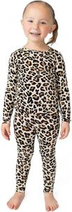 Posh Peanut Girls Pajamas - Soft, Viscose from Bamboo PJs for Kids - Matching, Long Sleeve Toddler Pajamas for Girls (10-12 Years) Lana Leopard