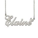 Stainless Steel Name Necklace Custom Made Jewelry Gifts for My Best Friend Elaine