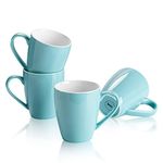 Sweese 601.102 Porcelain Mugs - 16 Ounce (Top to The Rim) for Coffee, Tea, Cocoa, Set of 4, Turquoise