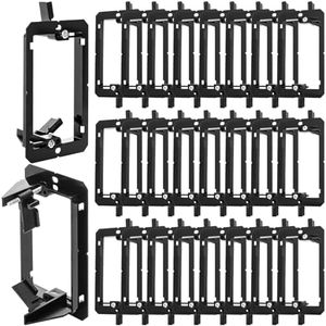 Tlence 25 Pack Low Voltage Mounting Bracket, 1 Gang Flush Mounting Wall Plate, Drywall Cables Pass Through Wallboard, Single Gang Cord Hider for Telephone Wires, Network Cables, HDMI, Speaker Cables