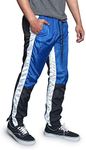 G-Style USA Men's Dual Striped Athletic Running Windbreaker Track Pants TR543 - Royal Blue - Small - V7D