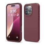 elago Compatible with iPhone 16 Pro Case, Premium Liquid Silicone Case, Full Body Protective Cover, Shockproof, Slim Phone Case, Anti-Scratch Soft Microfiber Lining, 6.3 inch (Burgundy)