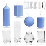 MILIVIXAY 4pcs Plastic Candle Molds for Candle Making - Including Pillar Mold, Cylinder Mold, Rectangle and Sphere Mold - Candle Mold for Beeswax - Candle Making Molds.