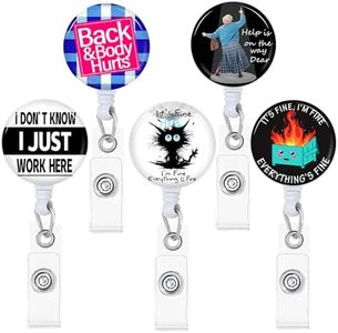 5pcs Badge Reels Holder Retractable with ID Clip for Nurse Name Tag Card Cute Nursing Doctor Teacher Student Medical MD Work Office