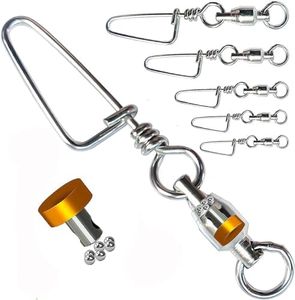 Yharnamite 25 Pcs High Strength Fishing Snap Swivels, Ball Bearing Swivels, Stainless Fishing Swivels Saltwater Corrosion Resistance Barrel Swivel for Freshwater Fishing